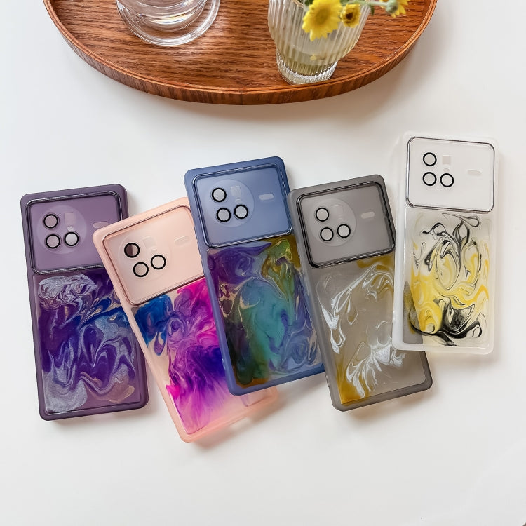 Oil Painting Electroplating TPU Phone Case, For vivo X80, For vivo X90, For vivo X90 Pro, For vivo X90 Pro+