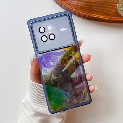 Oil Painting Electroplating TPU Phone Case, For vivo X80, For vivo X90, For vivo X90 Pro, For vivo X90 Pro+