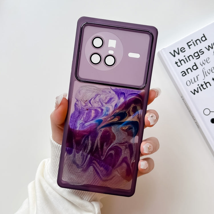 Oil Painting Electroplating TPU Phone Case, For vivo X80, For vivo X90, For vivo X90 Pro, For vivo X90 Pro+
