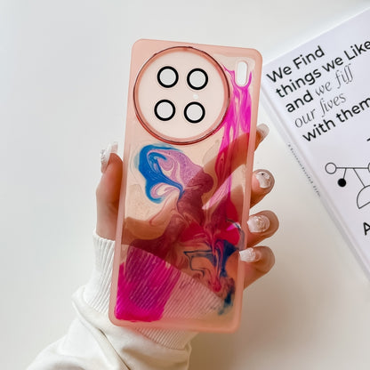 Oil Painting Electroplating TPU Phone Case, For vivo X80, For vivo X90, For vivo X90 Pro, For vivo X90 Pro+