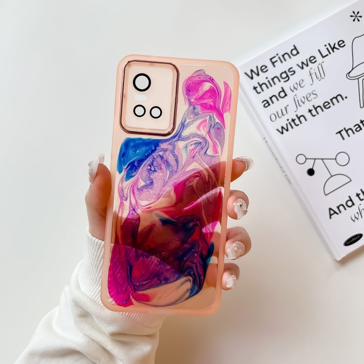 Oil Painting Electroplating TPU Phone Case, For vivo S10, For vivo S12, For vivo S12 Pro, For vivo iQOO 11