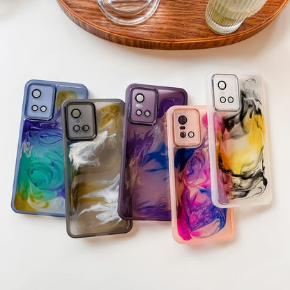 Oil Painting Electroplating TPU Phone Case, For vivo S10, For vivo S12, For vivo S12 Pro, For vivo iQOO 11
