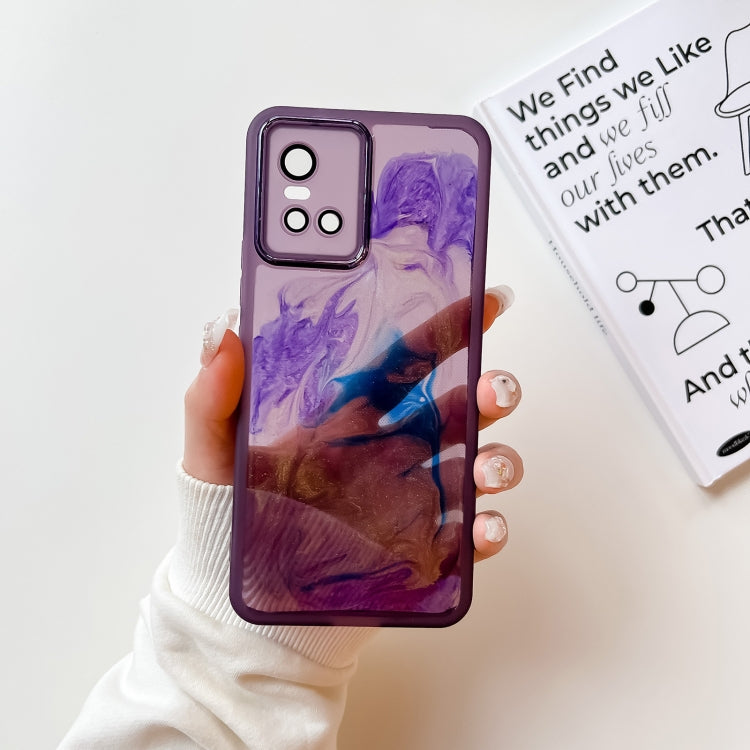 Oil Painting Electroplating TPU Phone Case, For vivo S10, For vivo S12, For vivo S12 Pro, For vivo iQOO 11