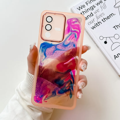 Oil Painting Electroplating TPU Phone Case, For vivo S10, For vivo S12, For vivo S12 Pro, For vivo iQOO 11