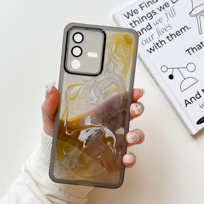 Oil Painting Electroplating TPU Phone Case, For vivo S10, For vivo S12, For vivo S12 Pro, For vivo iQOO 11