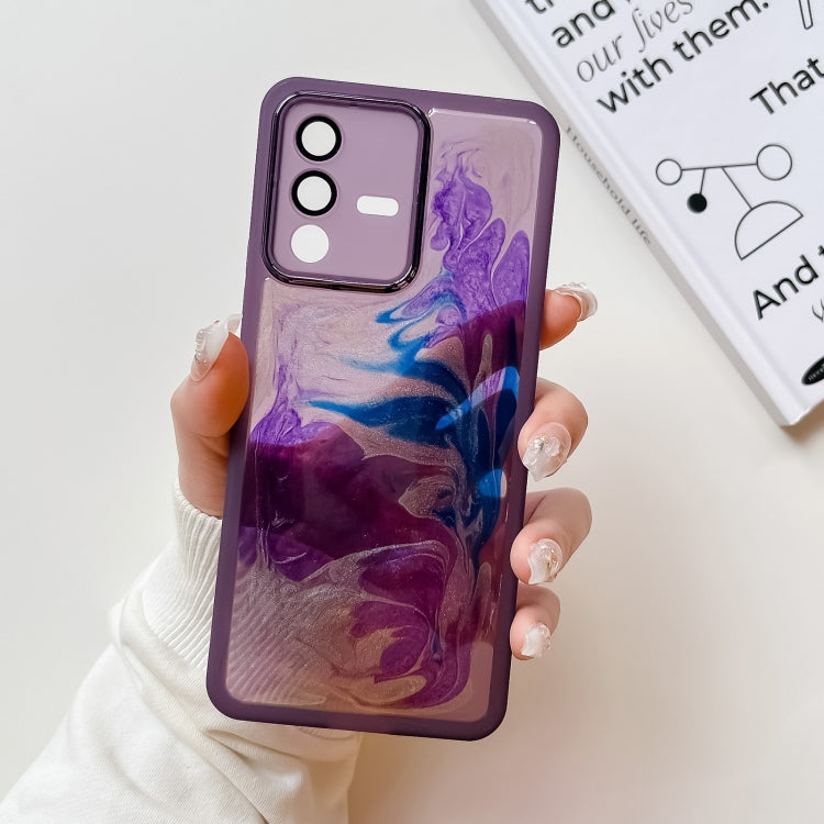 Oil Painting Electroplating TPU Phone Case, For vivo S10, For vivo S12, For vivo S12 Pro, For vivo iQOO 11