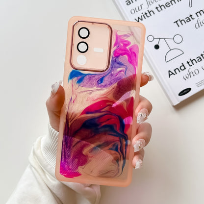 Oil Painting Electroplating TPU Phone Case, For vivo S10, For vivo S12, For vivo S12 Pro, For vivo iQOO 11