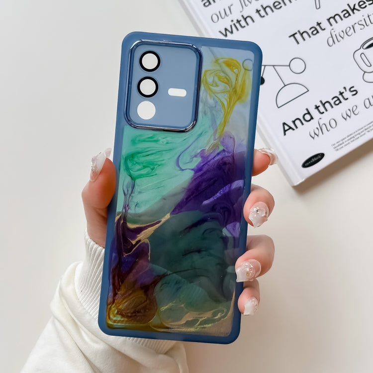 Oil Painting Electroplating TPU Phone Case, For vivo S10, For vivo S12, For vivo S12 Pro, For vivo iQOO 11