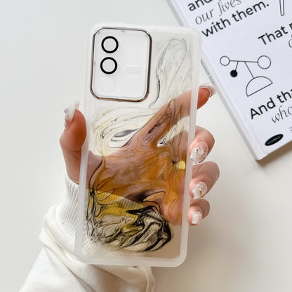 Oil Painting Electroplating TPU Phone Case, For vivo S10, For vivo S12, For vivo S12 Pro, For vivo iQOO 11