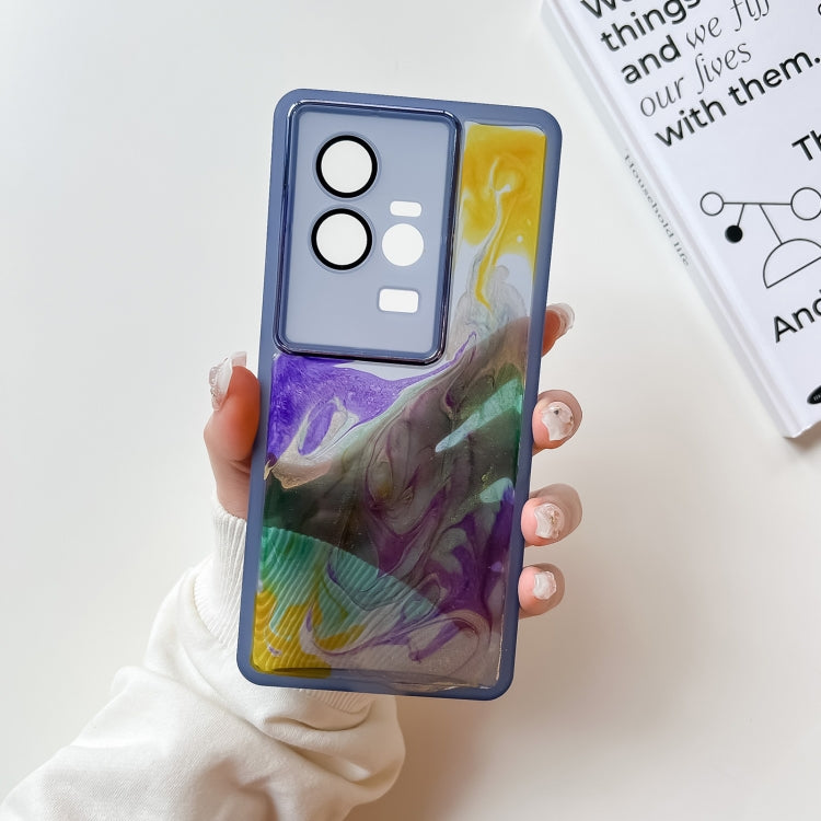 Oil Painting Electroplating TPU Phone Case, For vivo S10, For vivo S12, For vivo S12 Pro, For vivo iQOO 11