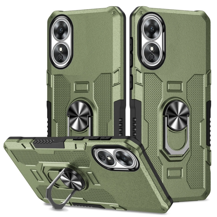 Ring Holder Armor Hybrid Phone Case, For OPPO A17