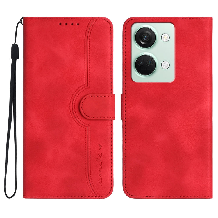 Heart Pattern Skin Feel Leather Phone Case, For OnePlus Ace 5 / 13R Global, For OnePlus 12, For OnePlus Ace 2V, For OnePlus Nord 2 5G