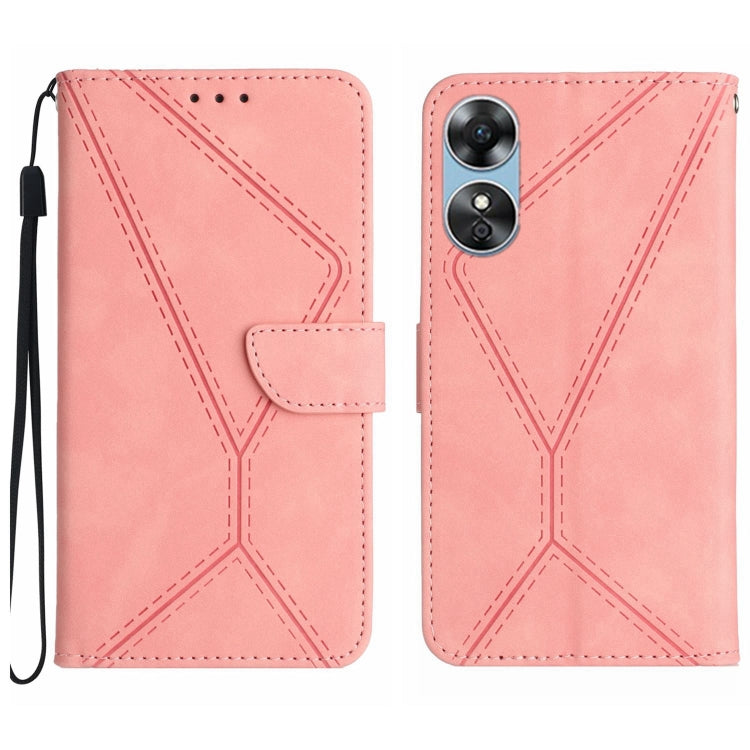 Stitching Embossed Leather Phone Case, For OPPO A17 / A17K, For OPPO A54 4G / A16, For OPPO A54 5G / A74 5G, For OPPO A55s JP