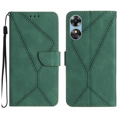 Stitching Embossed Leather Phone Case, For OPPO A17 / A17K, For OPPO A54 4G / A16, For OPPO A54 5G / A74 5G, For OPPO A55s JP