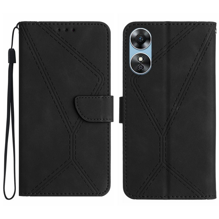 Stitching Embossed Leather Phone Case, For OPPO A17 / A17K, For OPPO A54 4G / A16, For OPPO A54 5G / A74 5G, For OPPO A55s JP