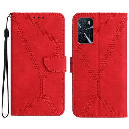Stitching Embossed Leather Phone Case, For OPPO A17 / A17K, For OPPO A54 4G / A16, For OPPO A54 5G / A74 5G, For OPPO A55s JP