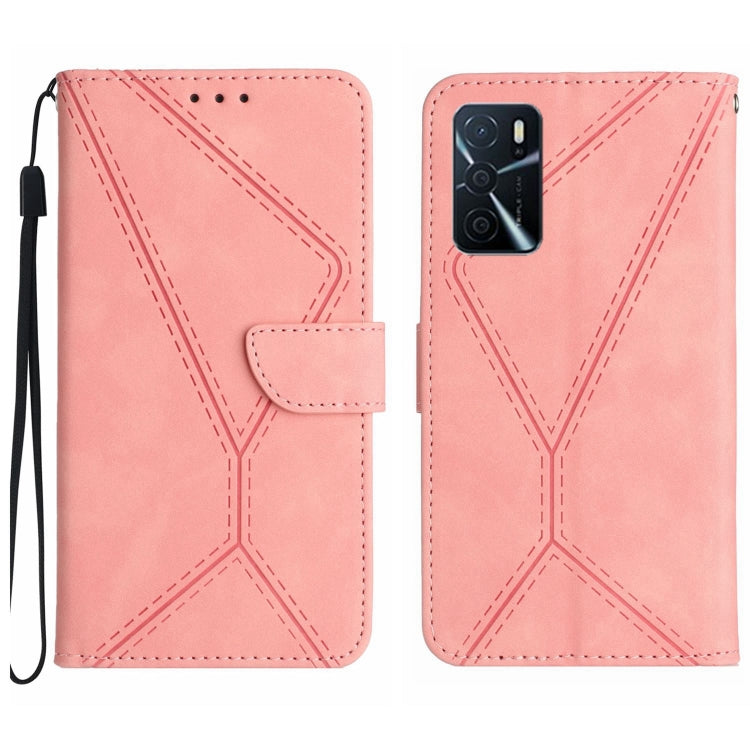 Stitching Embossed Leather Phone Case, For OPPO A17 / A17K, For OPPO A54 4G / A16, For OPPO A54 5G / A74 5G, For OPPO A55s JP