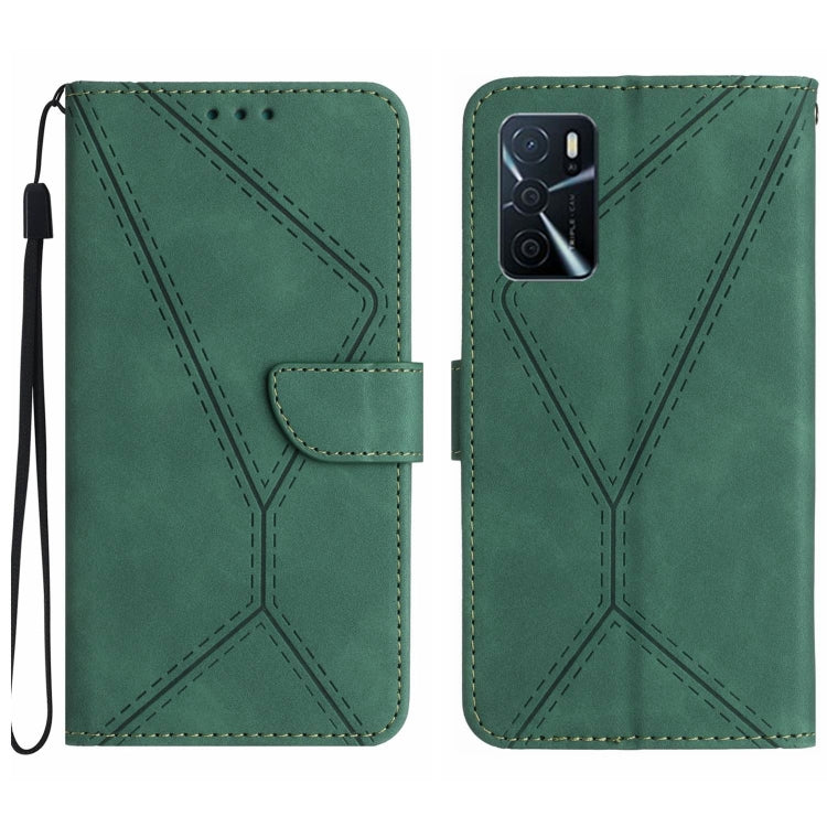 Stitching Embossed Leather Phone Case, For OPPO A17 / A17K, For OPPO A54 4G / A16, For OPPO A54 5G / A74 5G, For OPPO A55s JP