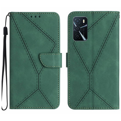 Stitching Embossed Leather Phone Case, For OPPO A17 / A17K, For OPPO A54 4G / A16, For OPPO A54 5G / A74 5G, For OPPO A55s JP