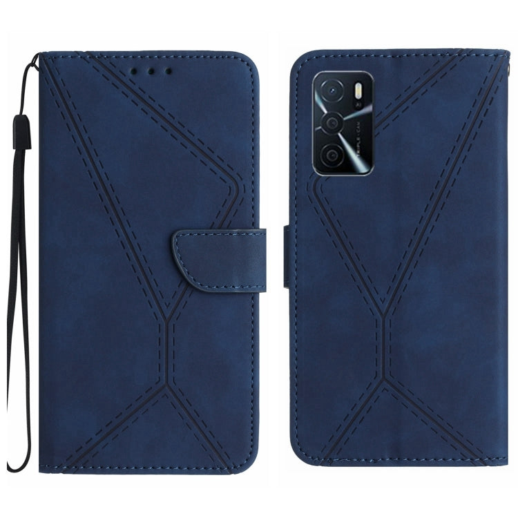 Stitching Embossed Leather Phone Case, For OPPO A17 / A17K, For OPPO A54 4G / A16, For OPPO A54 5G / A74 5G, For OPPO A55s JP