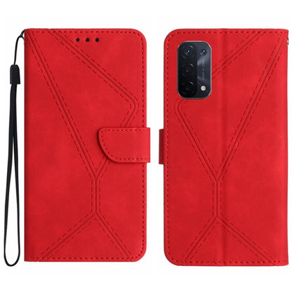 Stitching Embossed Leather Phone Case, For OPPO A17 / A17K, For OPPO A54 4G / A16, For OPPO A54 5G / A74 5G, For OPPO A55s JP