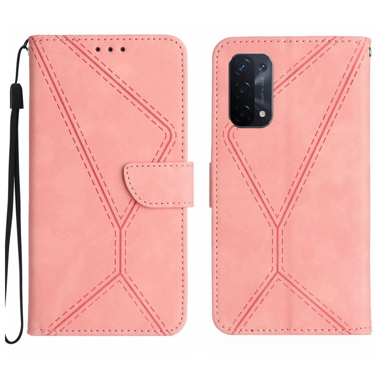 Stitching Embossed Leather Phone Case, For OPPO A17 / A17K, For OPPO A54 4G / A16, For OPPO A54 5G / A74 5G, For OPPO A55s JP