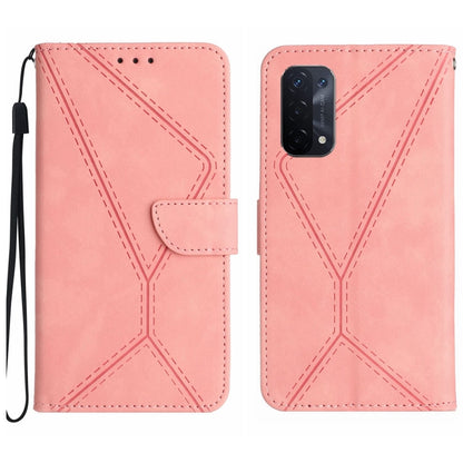 Stitching Embossed Leather Phone Case, For OPPO A17 / A17K, For OPPO A54 4G / A16, For OPPO A54 5G / A74 5G, For OPPO A55s JP