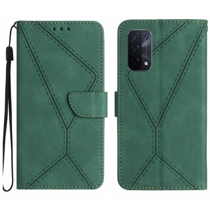 Stitching Embossed Leather Phone Case, For OPPO A17 / A17K, For OPPO A54 4G / A16, For OPPO A54 5G / A74 5G, For OPPO A55s JP