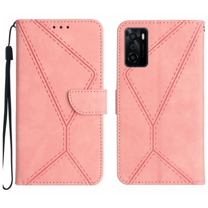 Stitching Embossed Leather Phone Case, For OPPO A17 / A17K, For OPPO A54 4G / A16, For OPPO A54 5G / A74 5G, For OPPO A55s JP