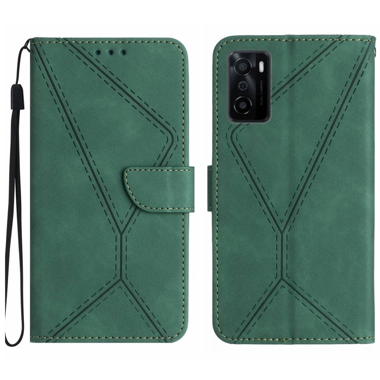 Stitching Embossed Leather Phone Case, For OPPO A17 / A17K, For OPPO A54 4G / A16, For OPPO A54 5G / A74 5G, For OPPO A55s JP