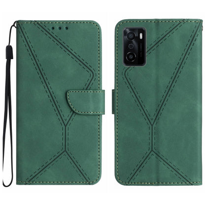 Stitching Embossed Leather Phone Case, For OPPO A17 / A17K, For OPPO A54 4G / A16, For OPPO A54 5G / A74 5G, For OPPO A55s JP