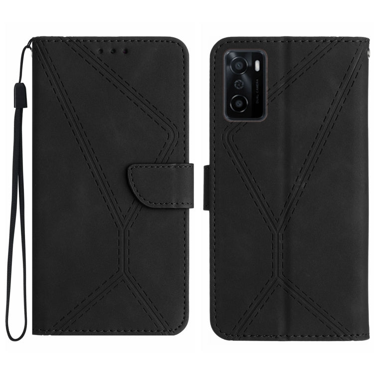 Stitching Embossed Leather Phone Case, For OPPO A17 / A17K, For OPPO A54 4G / A16, For OPPO A54 5G / A74 5G, For OPPO A55s JP