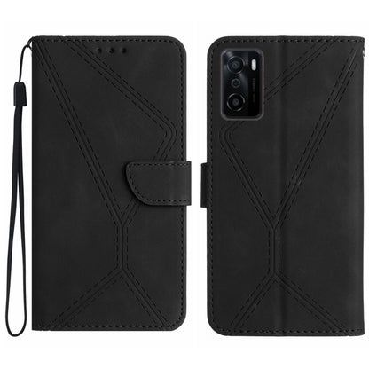 Stitching Embossed Leather Phone Case, For OPPO A17 / A17K, For OPPO A54 4G / A16, For OPPO A54 5G / A74 5G, For OPPO A55s JP