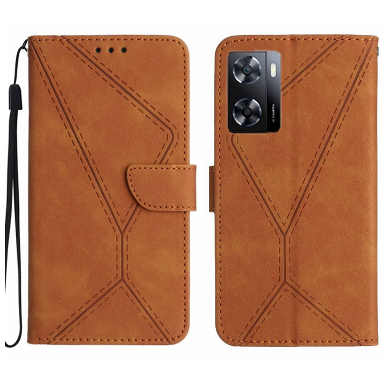 Stitching Embossed Leather Phone Case, For OPPO A57 4G / A77 4G, For OPPO A78 5G, For OPPO Reno7 A JP, For OPPO Reno8 4G / Reno7 4G