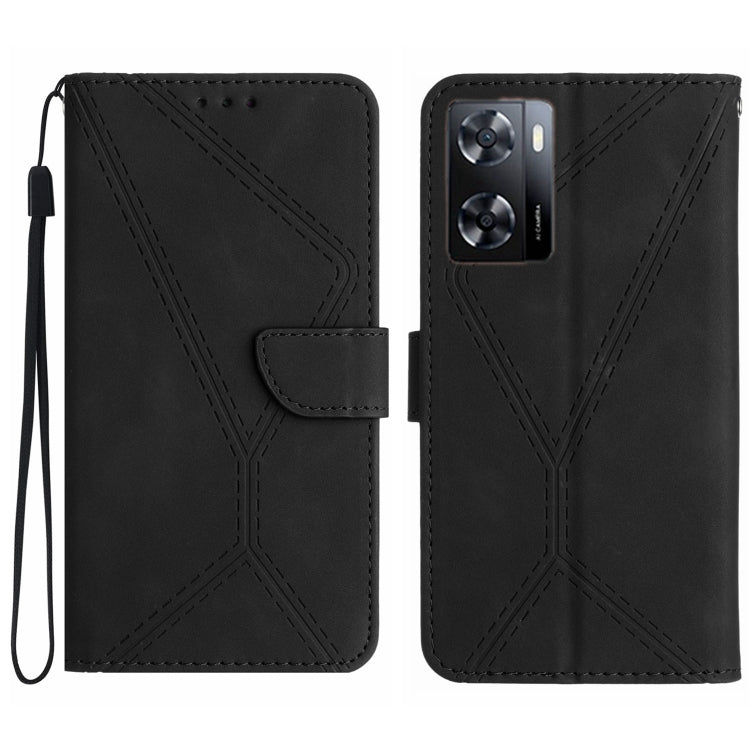 Stitching Embossed Leather Phone Case, For OPPO A57 4G / A77 4G, For OPPO A78 5G, For OPPO Reno7 A JP, For OPPO Reno8 4G / Reno7 4G