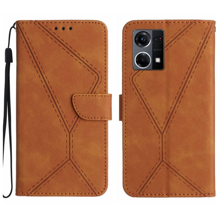 Stitching Embossed Leather Phone Case, For OPPO A57 4G / A77 4G, For OPPO A78 5G, For OPPO Reno7 A JP, For OPPO Reno8 4G / Reno7 4G