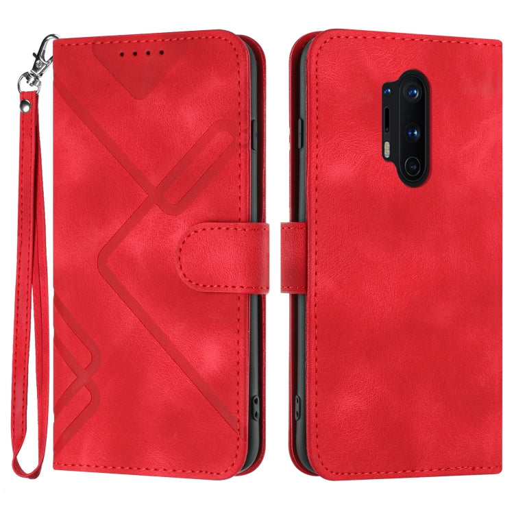 Line Pattern Skin Feel Leather Phone Case, For OnePlus Nord 2 5G, For OnePlus 9 Pro, For OnePlus 9, For OnePlus 8 Pro
