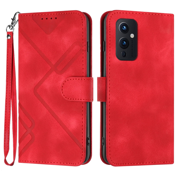 Line Pattern Skin Feel Leather Phone Case, For OnePlus Nord 2 5G, For OnePlus 9 Pro, For OnePlus 9, For OnePlus 8 Pro