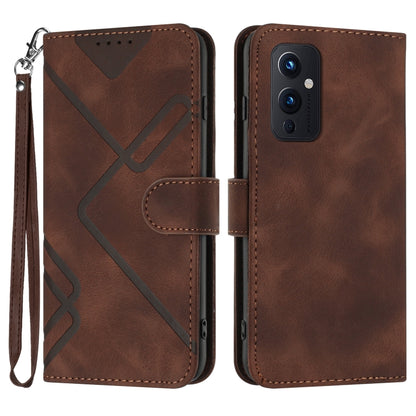 Line Pattern Skin Feel Leather Phone Case, For OnePlus Nord 2 5G, For OnePlus 9 Pro, For OnePlus 9, For OnePlus 8 Pro