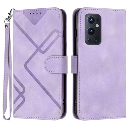 Line Pattern Skin Feel Leather Phone Case, For OnePlus Nord 2 5G, For OnePlus 9 Pro, For OnePlus 9, For OnePlus 8 Pro