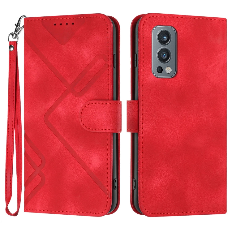 Line Pattern Skin Feel Leather Phone Case, For OnePlus Nord 2 5G, For OnePlus 9 Pro, For OnePlus 9, For OnePlus 8 Pro