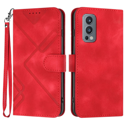 Line Pattern Skin Feel Leather Phone Case, For OnePlus Nord 2 5G, For OnePlus 9 Pro, For OnePlus 9, For OnePlus 8 Pro
