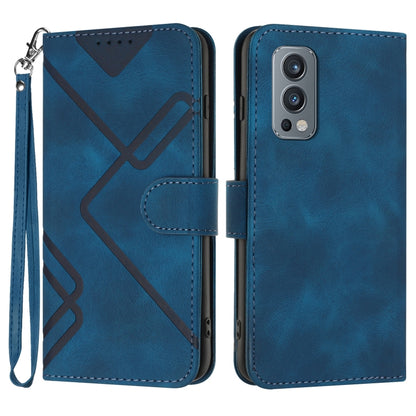 Line Pattern Skin Feel Leather Phone Case, For OnePlus Nord 2 5G, For OnePlus 9 Pro, For OnePlus 9, For OnePlus 8 Pro