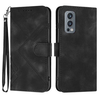 Line Pattern Skin Feel Leather Phone Case, For OnePlus Nord 2 5G, For OnePlus 9 Pro, For OnePlus 9, For OnePlus 8 Pro