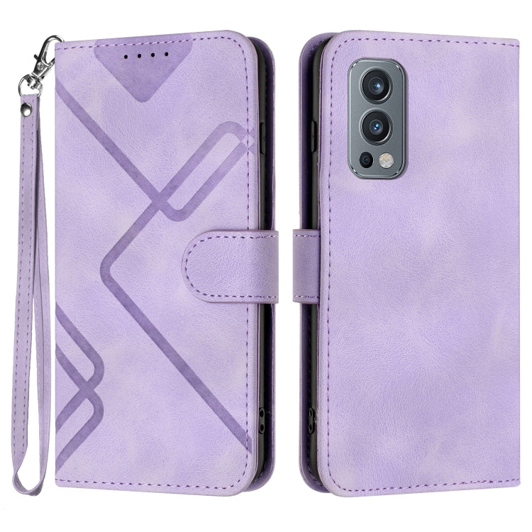Line Pattern Skin Feel Leather Phone Case, For OnePlus Nord 2 5G, For OnePlus 9 Pro, For OnePlus 9, For OnePlus 8 Pro