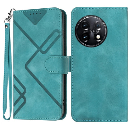 Line Pattern Skin Feel Leather Phone Case, For OnePlus Ace 5 / 13R Global, For OnePlus 12, For OnePlus Ace 2V, For OnePlus 11