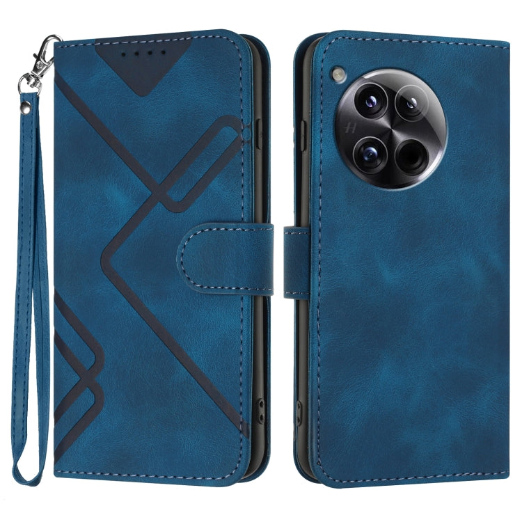 Line Pattern Skin Feel Leather Phone Case, For OnePlus Ace 5 / 13R Global, For OnePlus 12, For OnePlus Ace 2V, For OnePlus 11