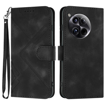 Line Pattern Skin Feel Leather Phone Case, For OnePlus Ace 5 / 13R Global, For OnePlus 12, For OnePlus Ace 2V, For OnePlus 11