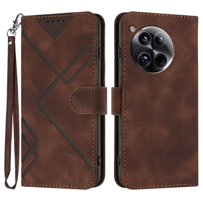 Line Pattern Skin Feel Leather Phone Case, For OnePlus Ace 5 / 13R Global, For OnePlus 12, For OnePlus Ace 2V, For OnePlus 11