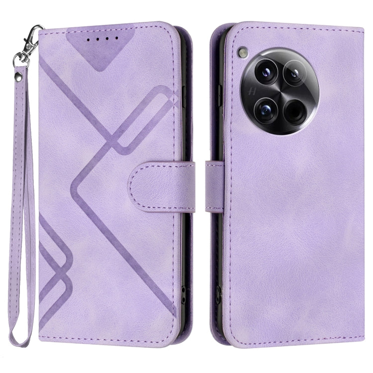 Line Pattern Skin Feel Leather Phone Case, For OnePlus Ace 5 / 13R Global, For OnePlus 12, For OnePlus Ace 2V, For OnePlus 11